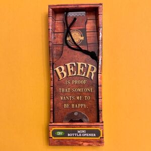 Beer Bottle Shaped Mini Bottle Opener. New in box.